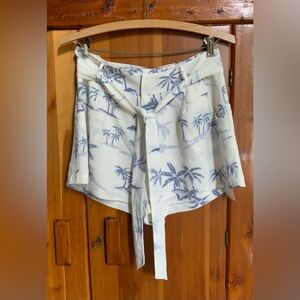 Rails Gigi Blue Palm High Waist Silk Shorts Size S